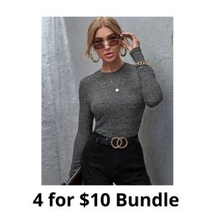 SHEIN Relaxed Fit Marbled Rib Knit Top